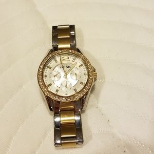 Riley Multifunction two-tone Fossil watch